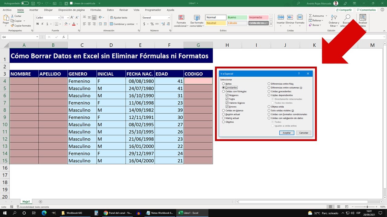 eliminar datos