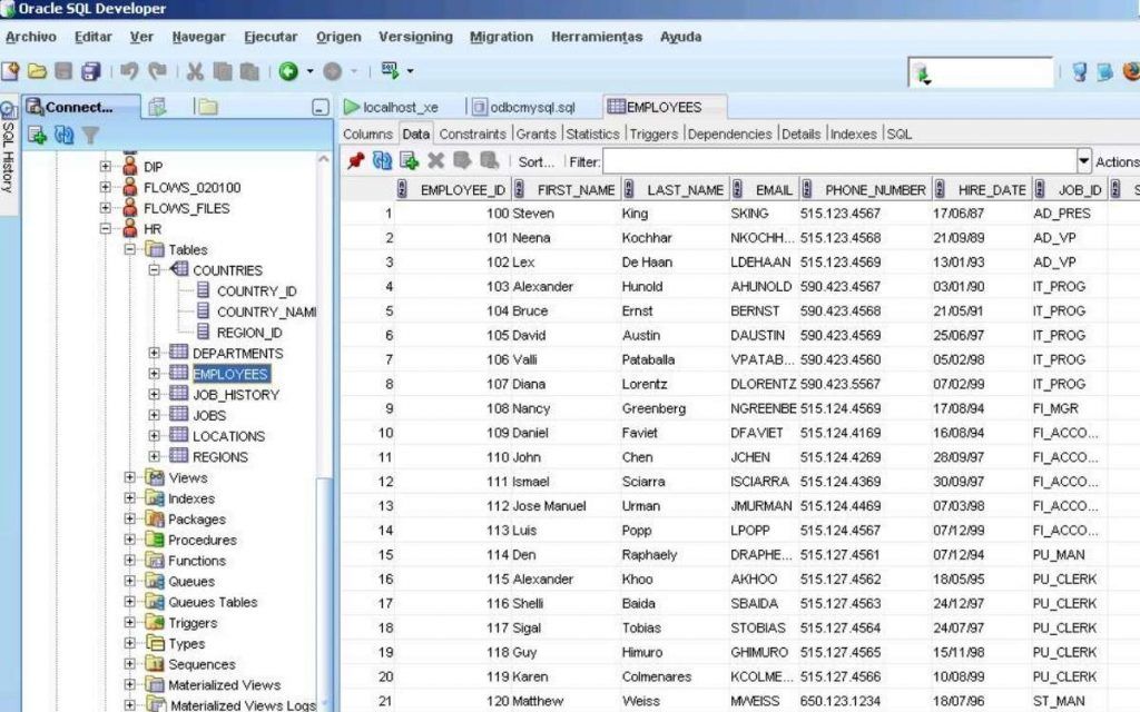 ¿Qué es una tabla de base de datos?