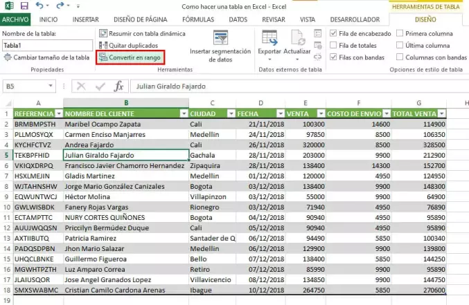 Cómo crear una tabla de datos en Excel y un ejemplo